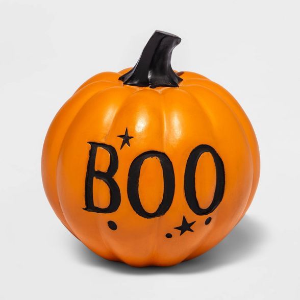 Small Etched Orange "Boo" Halloween Pumpkin - Hyde & EEK! Boutique™ | Target