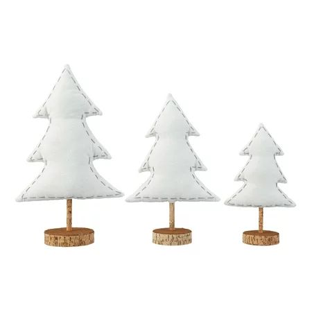 Holiday Time White Table Top Tree Christmas Decorations, Set of 3 | Walmart (US)