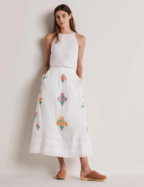 Embroidered Full Midi Skirt | Boden (UK & IE)