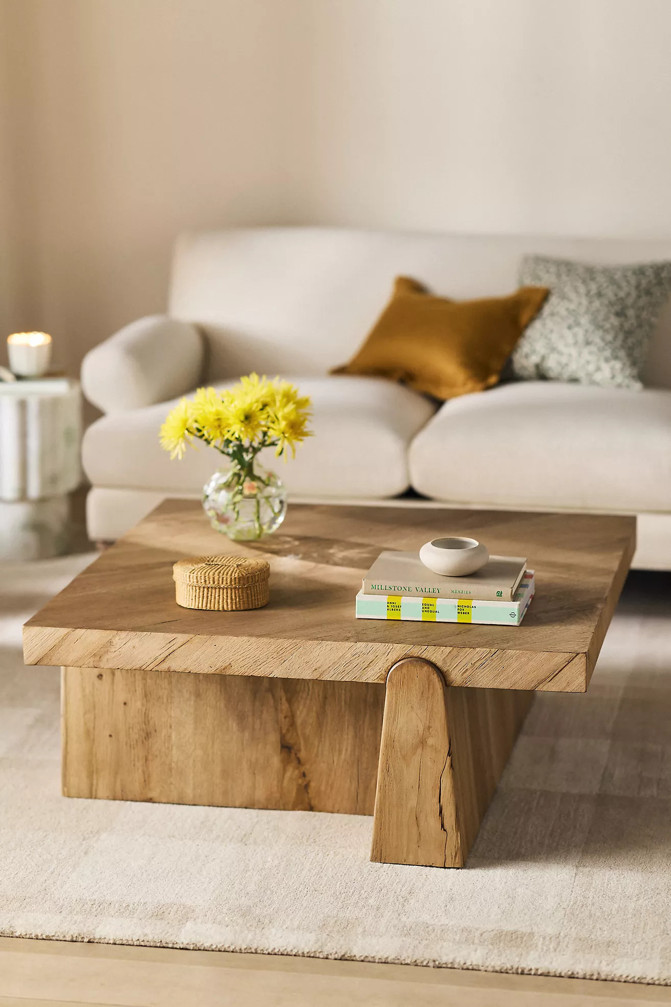 Arla Reclaimed Oak 42" Coffee Table | Anthropologie (US)