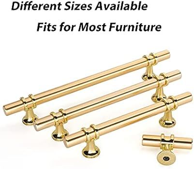 10 Pack Brushed Brass Cabinet Pulls Gold Cabinet Handles - Rergy 5in(128mm) Kitchen Cabinet Handles  | Amazon (US)