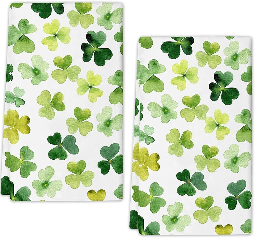 Shamrocks St. Patrick's Day Kitchen Towels 18x26 Inch Dish Towels Soft Absorbent Hand Towels for ... | Amazon (US)