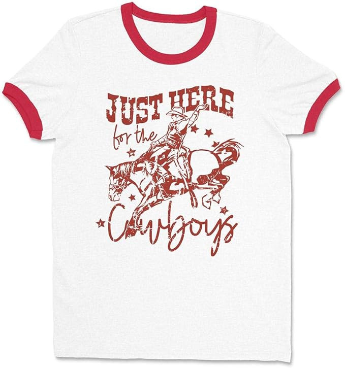 I'm Just Here for The Cowboys Ringer Tee Shirt Unisex | Amazon (US)