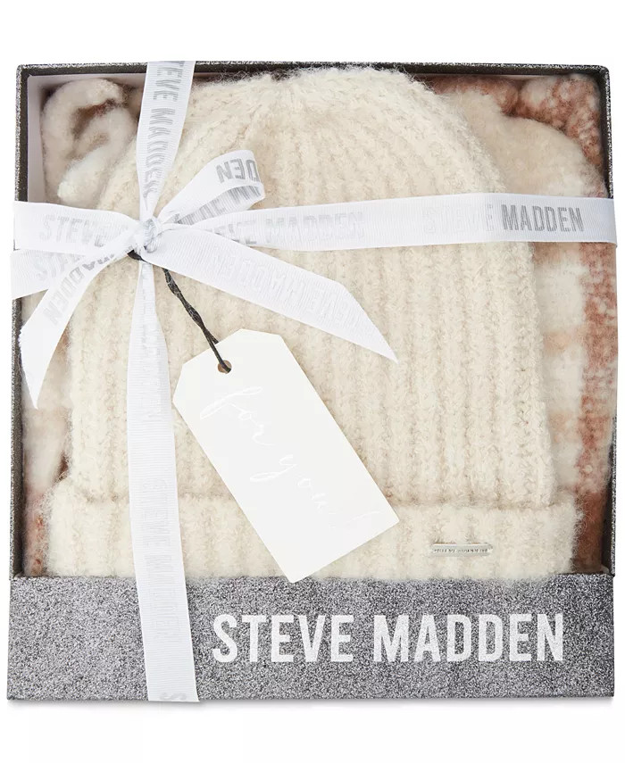 Women's Brushed Plaid Scarf & Beanie Boxed Gift Set | Macy's