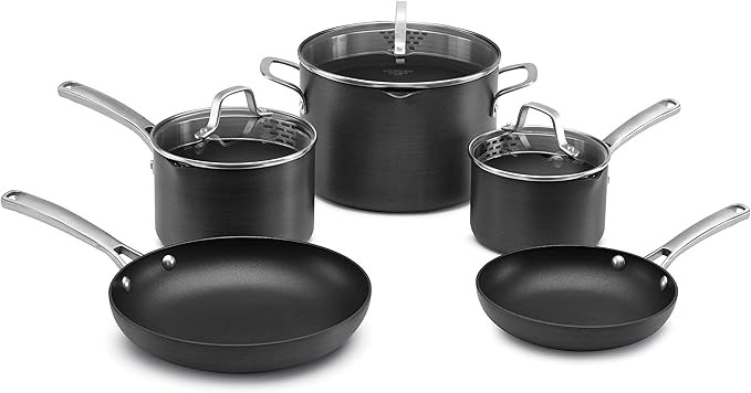 Calphalon 1943340 8Piece Classic Nonstick Cookware Set, Grey | Amazon (US)