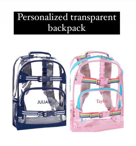 Personalized - add your name - transparent backpack 

#LTKItBag #LTKFamily #LTKKids