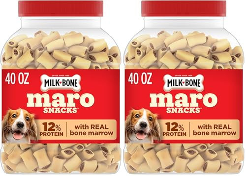 Milk-Bone MaroSnacks Peanut Butter Flavor (Artificially Flavored) Dog Treats with Real Bone Marrow, 40 Oz. Canister (Pack of 2) | Amazon (US)