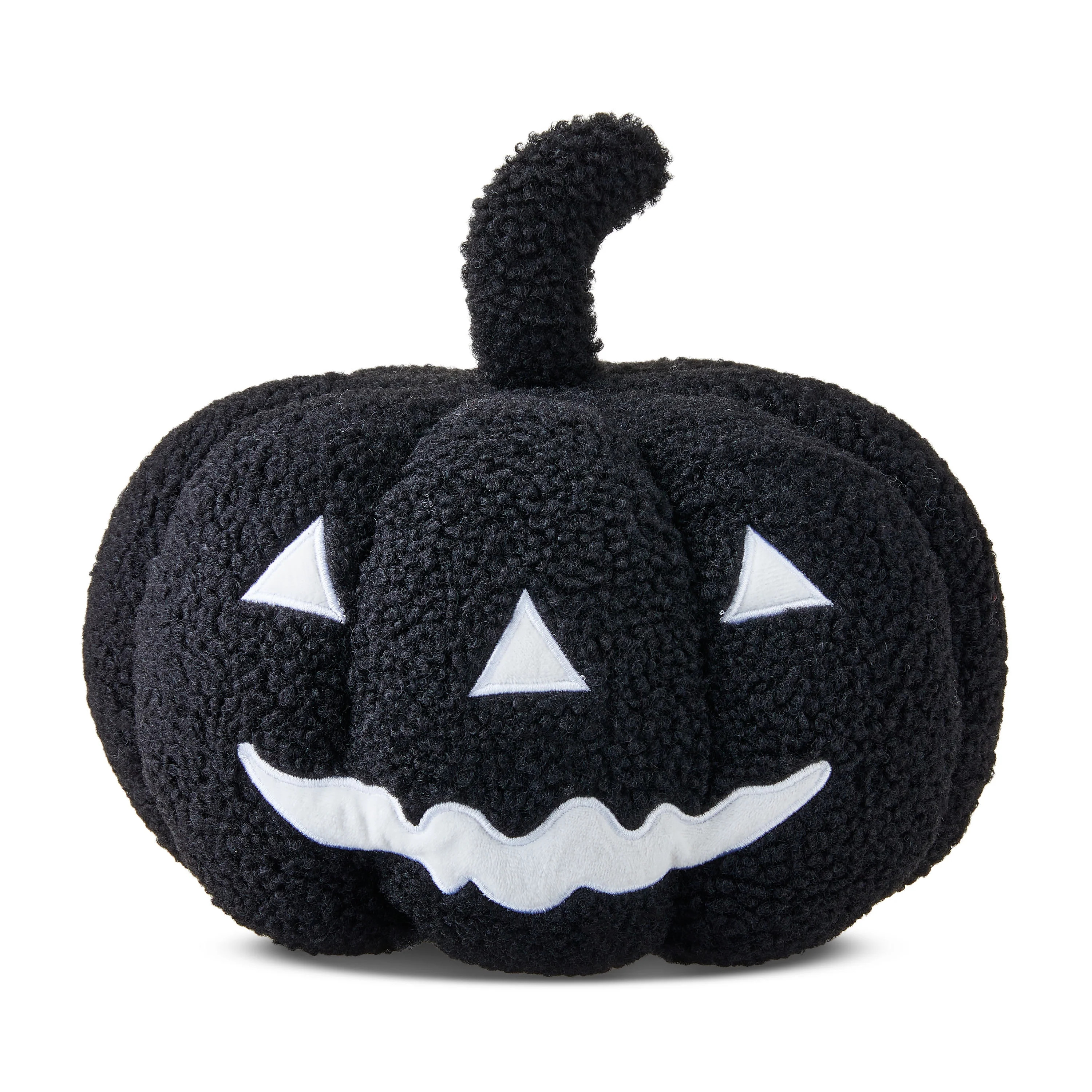 Plush Jack-o'-Lantern Decorative Pillow, Black & White, 9", Fall by Way To Celebrate | Walmart (US)