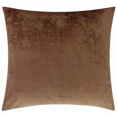 Handmade Solid Brown Silk Velvet Throw Pillow - 20X20, Luxurious Velvet Design With Down Feather Insert | Wayfair Professional