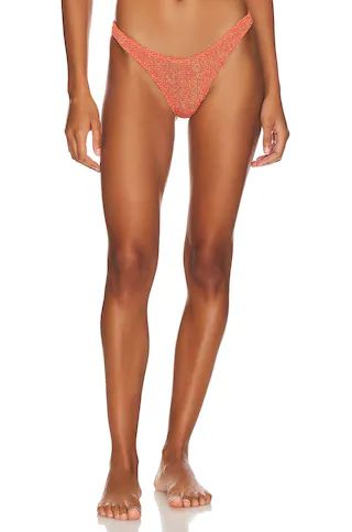Bond Eye Sinner Bikini Bottom in Coral Lurex from Revolve.com | Revolve Clothing (Global)