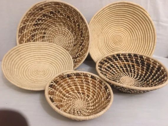 A set of  5 bowls Decorating bowls decorating baskets wall | Etsy | Etsy (US)