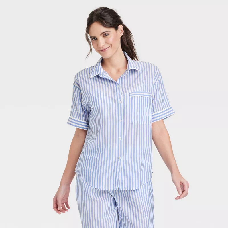 Women's Simply Cool Short Sleeve Notch Collar Top - Stars Above™ | Target