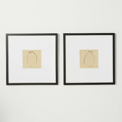 (Set of 2) 18" x 18" Vases Framed Under Glass - Threshold™ designed with Studio McG... | Target