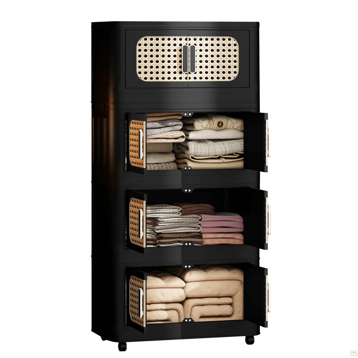 20" Side Wide Folding Storage Cabinet ,4 Tiers | Wayfair North America