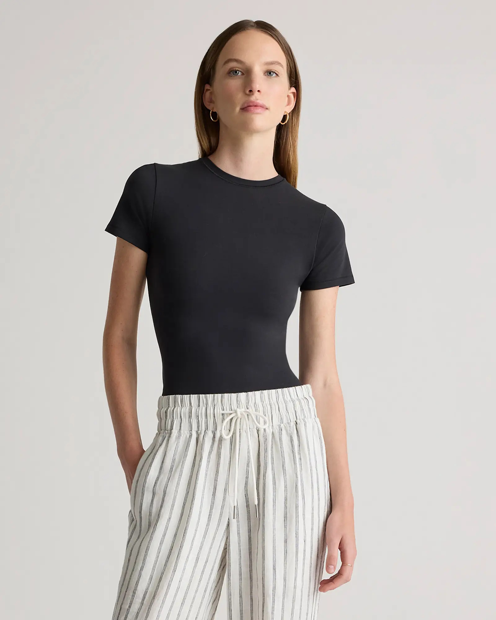 Stretch Cotton Jersey Fitted T-Shirt | Quince