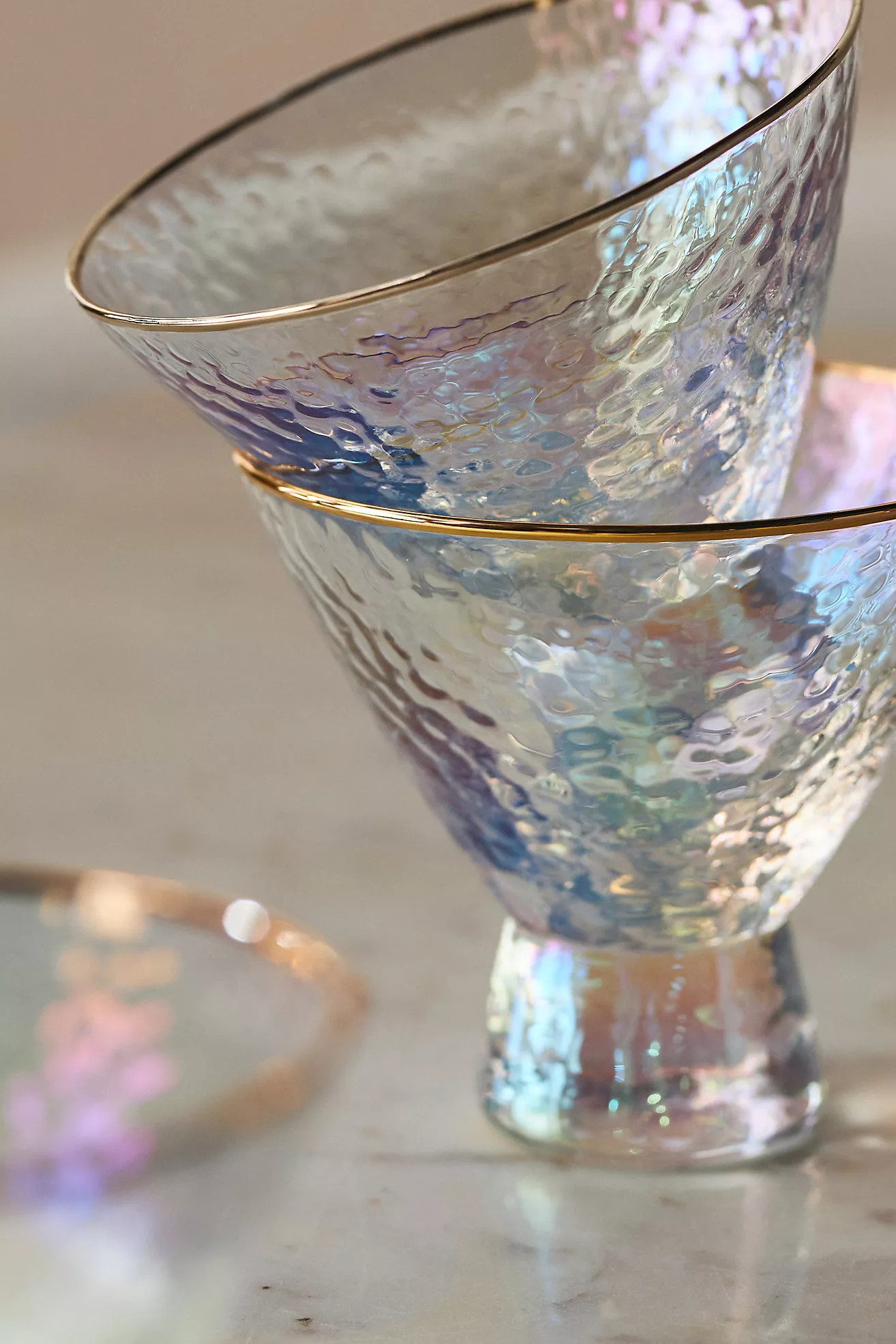 Zaza Lustered Stemless Martini Glasses, Set of 4 | Anthropologie (US)