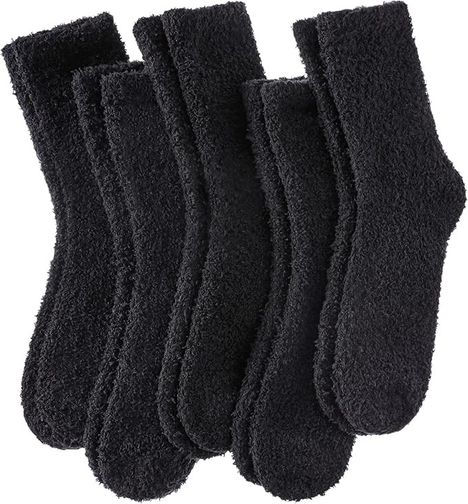 LINEMIN Womens Fuzzy Socks Cozy Fluffy Winter Warm Slipper Socks Microfiber Soft Home Sleeping So... | Amazon (US)
