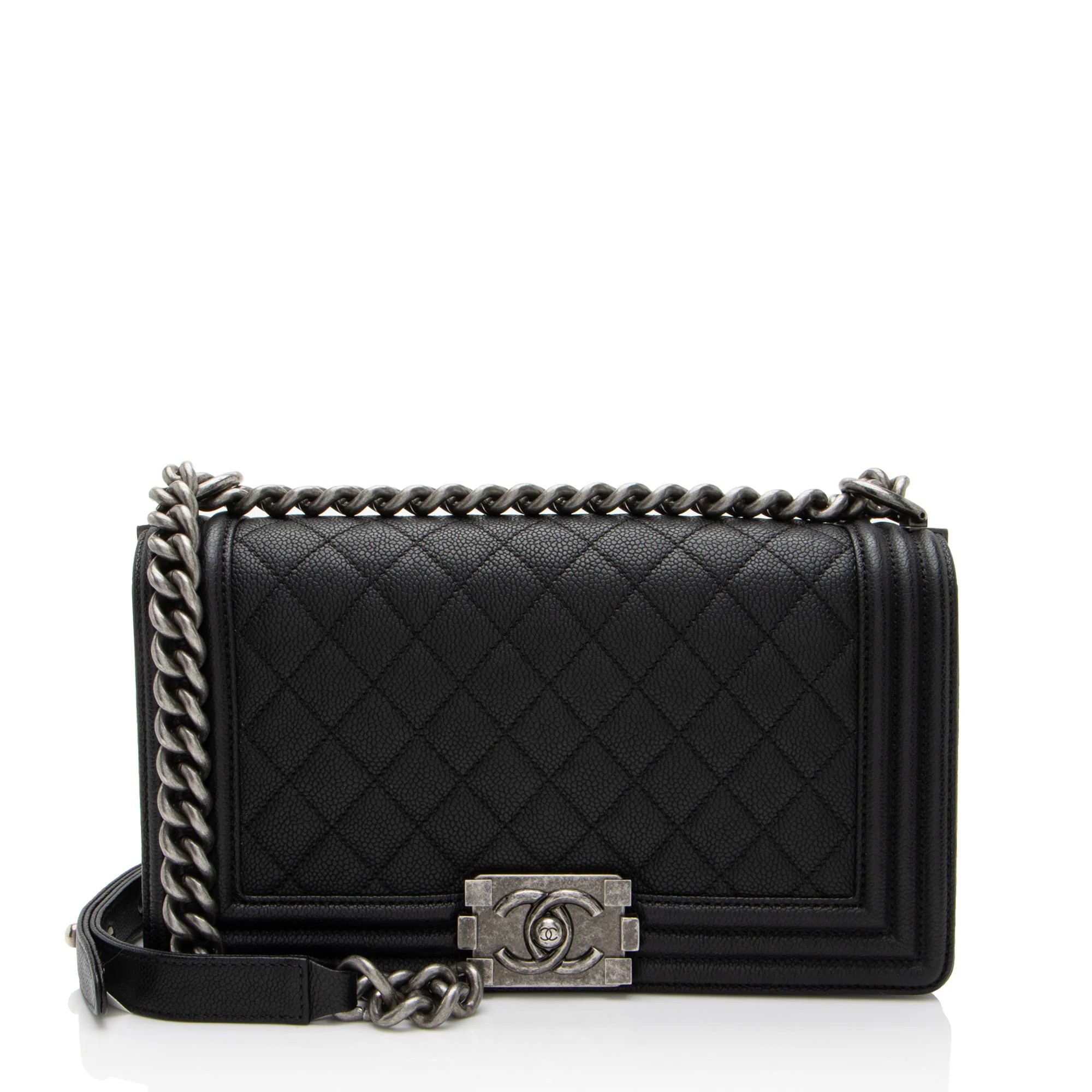 Chanel Caviar Leather Old Medium Boy Bag | Shop Simon