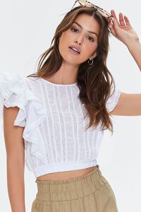 Clip Dot Lace-Trim Crop Top | Forever 21 | Forever 21 (US)