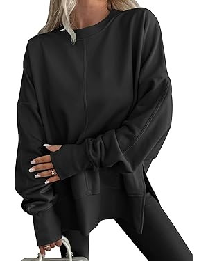 ANRABESS Women Oversized Sweatshirts Thumbhole Long Sleeve Hoodies Shirts 2025 Fall Side Slit Pul... | Amazon (US)