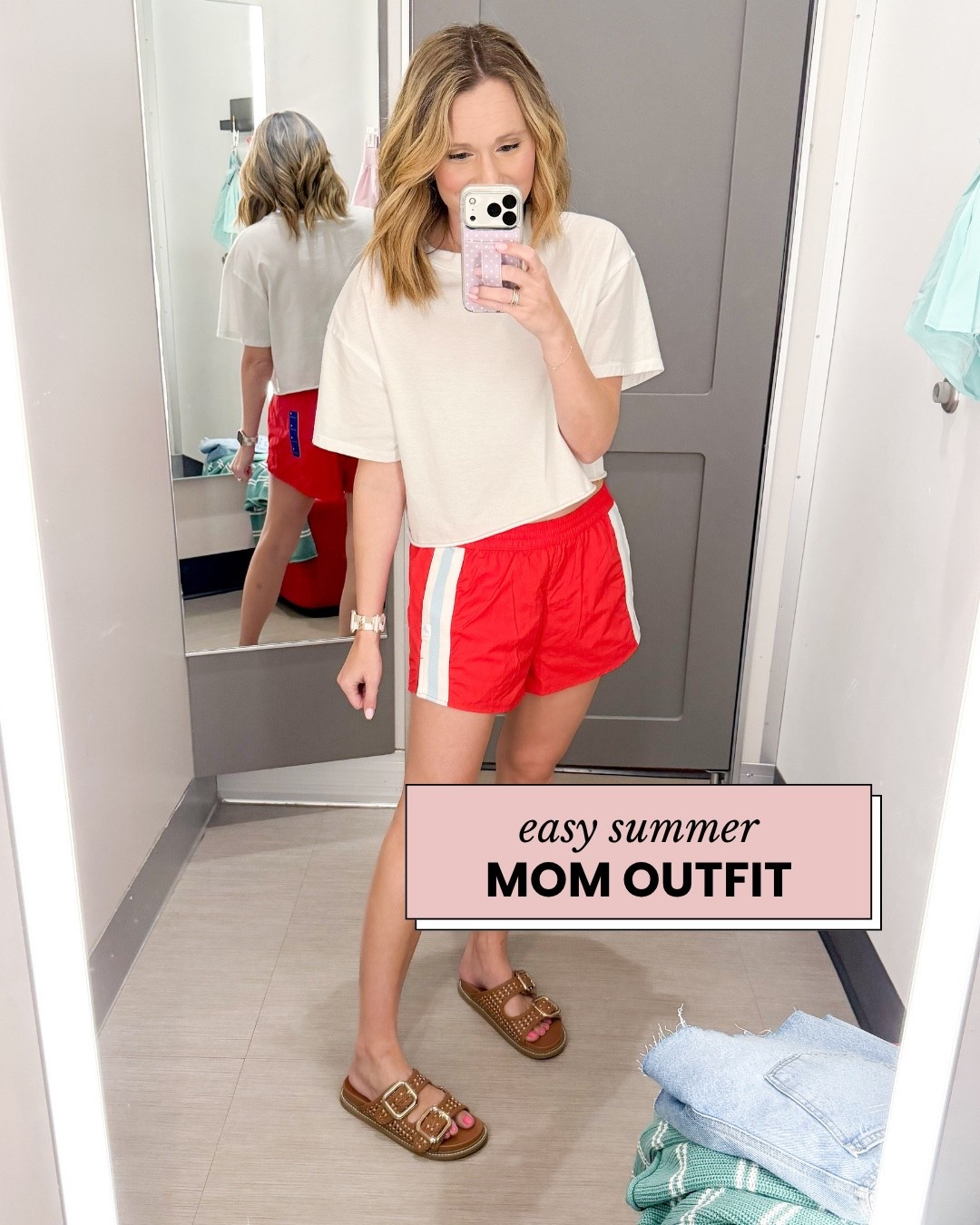 Easy summer mom outfit! Shorts, a tee and some sandals! My go to for being out and about in the summer heat! 

#LTKgrwm #LTKootd #LTKmomlife
