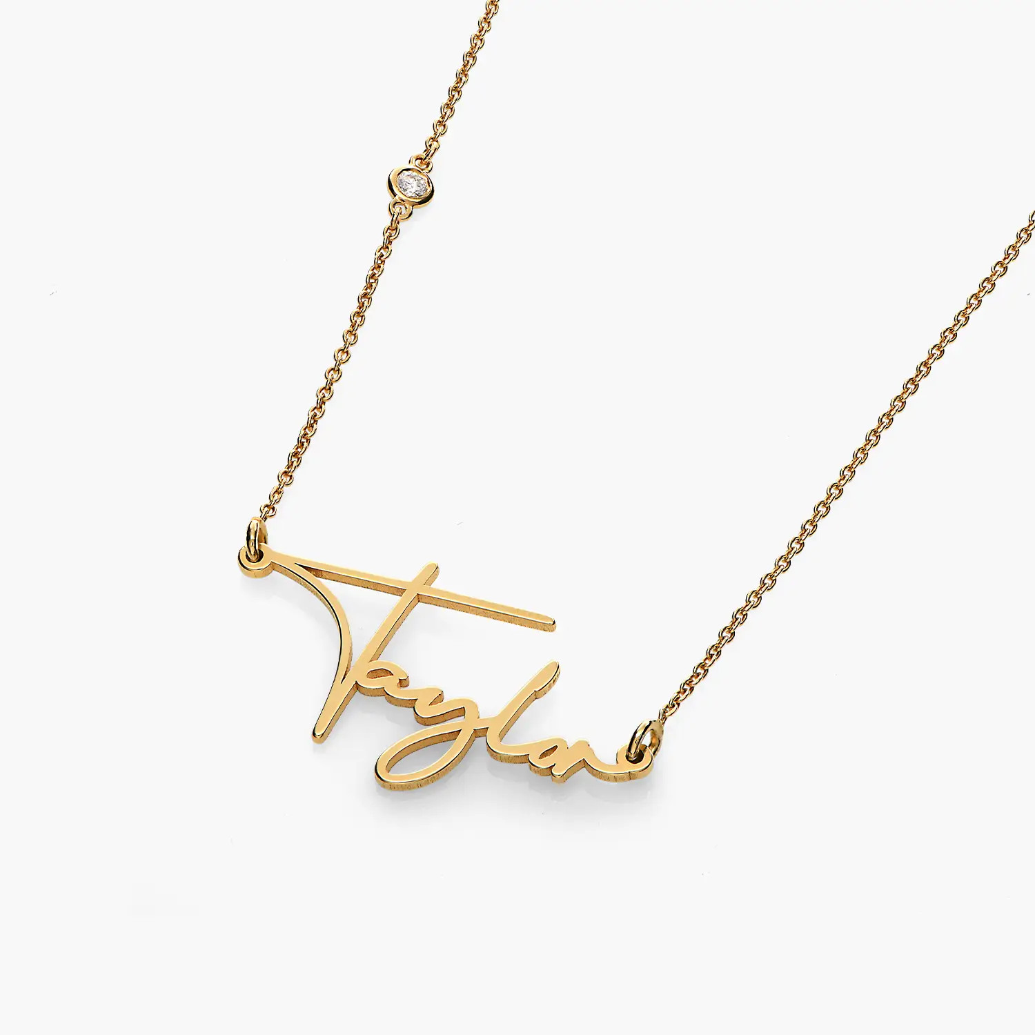 Belle Custom Name Necklace With Diamonds - Gold Vermeil | Oak & Luna (US)