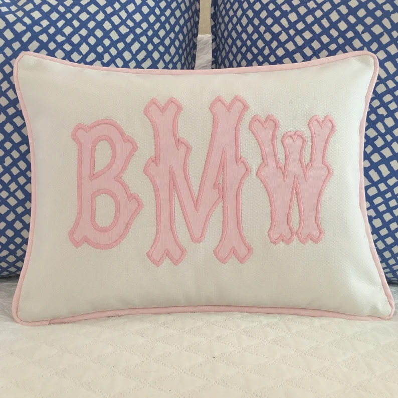 Applique Monogram Pillow Cover - Etsy | Etsy (US)