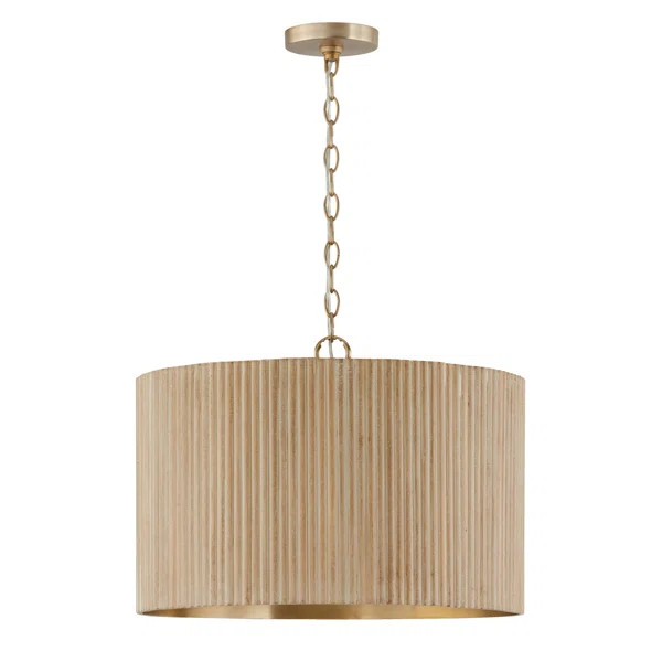 Donovan 3 - Light Gold Drum Pendant | Wayfair North America