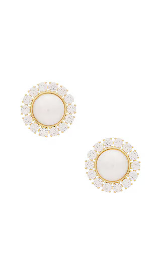 Pearl Dome Pave Earring in Pearl | Revolve Clothing (Global)