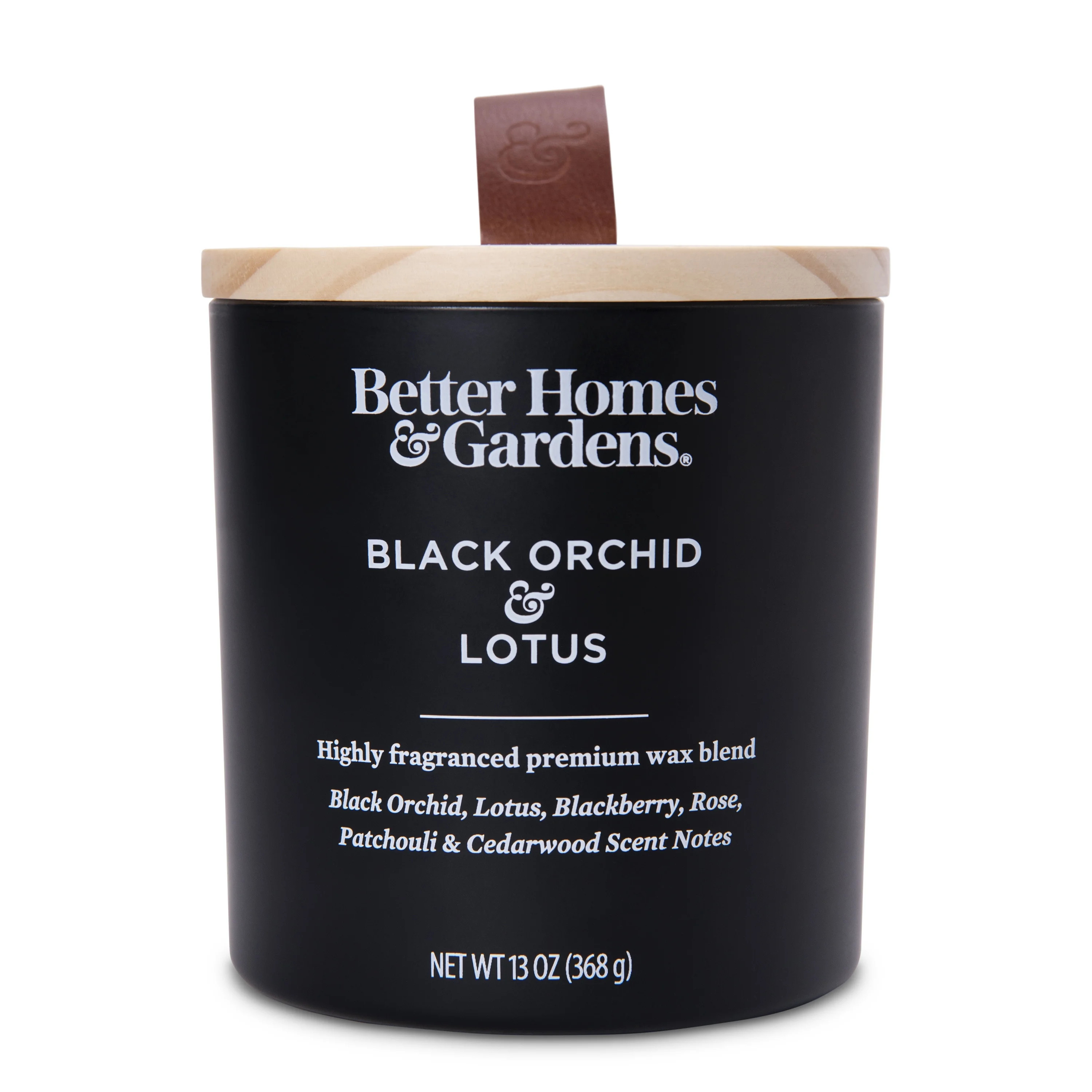Better Homes & Gardens 13oz Black Orchid & Lotus Scented Wooden Wick Jar Candle | Walmart (US)
