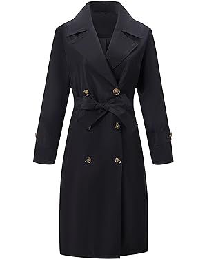 RISISSIDA Women Trench Coats Double-Breasted Spring and Fall Fashion,Water Resistant Loose Oversi... | Amazon (US)