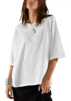 Free People Women's We The Free Perfect Oversized T-Shirt, White, XS | Belk