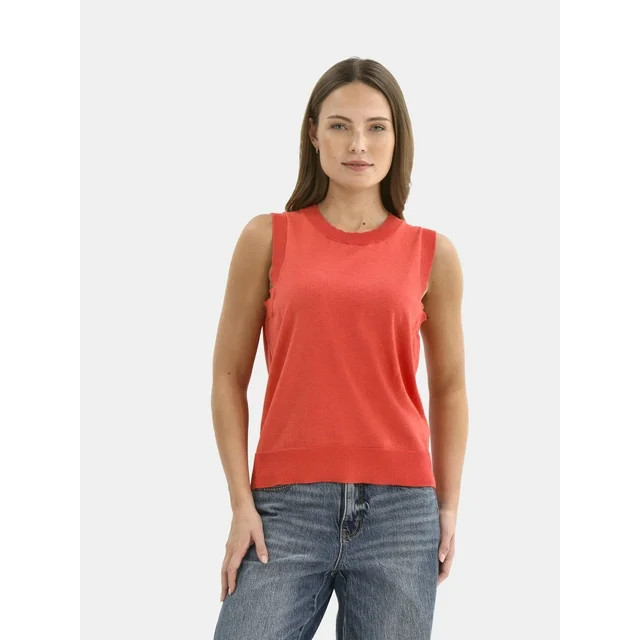 Time and Tru Women's Fine Gauge Sweater Tank Top, Lightweight, Sizes XS-XXXL | Walmart (US)