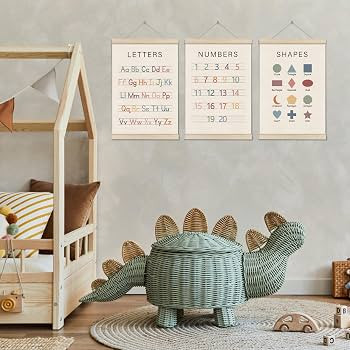 Set of 3 Alphabet Numbers Poster Hanger Frame, Preschool Learning Posters, Educational Canvas Wal... | Amazon (US)