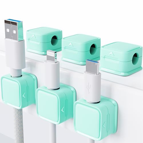 Cord Organizer Holder, 6 Pack Magnetic Desk Cable Clips Management, Hide Phone Charging Cable Keeper, Strong Adhesive Wire Charger Holder for Nightstand, Kitchen Appliances, Office Supplies | Amazon (US)