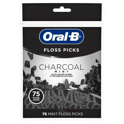 Oral-B Charcoal Mint Floss Picks - 75ct | Target