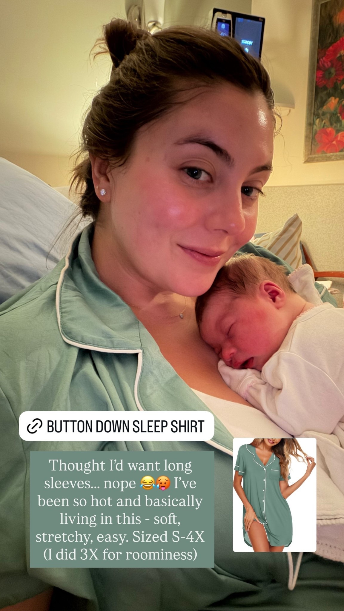 Thought I’d want long sleeves……. nope 😂🥵 I’ve been so hot and basically living in this - soft, stretchy, easy. Sized S-4X (I did 3X for roominess)

#LTKMidsize #LTKselfcare #LTKmomlife