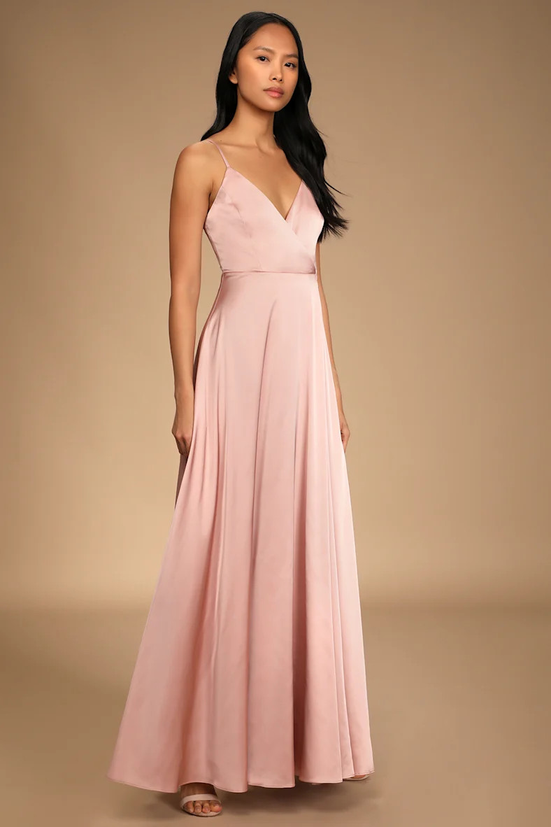 Ode To Love Blush Pink Satin Maxi Dress | Lulus (US)