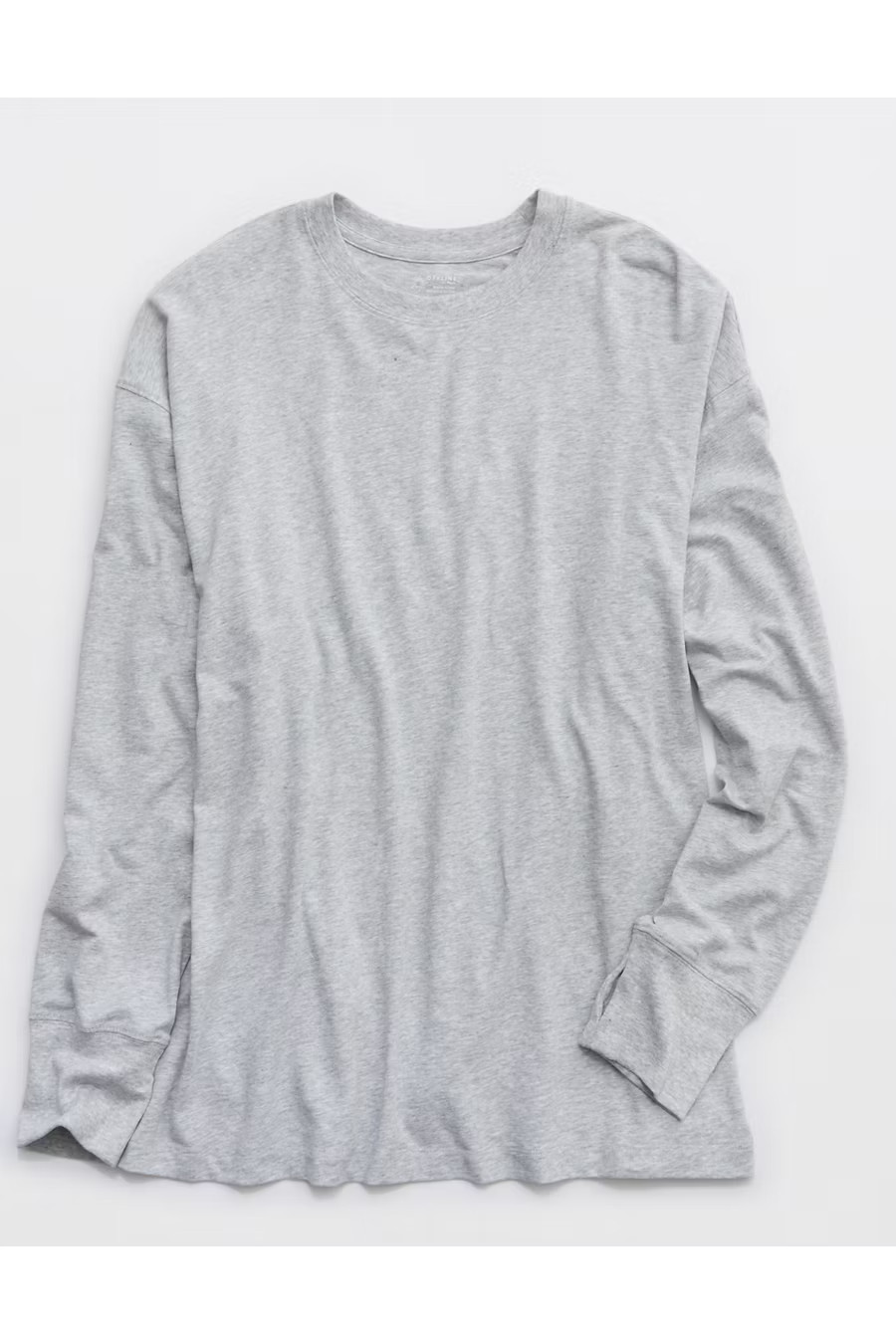 OFFLINE By Aerie Let's Stretch Long Sleeve Boyfriend T-Shirt Women's Medium Heather Gray XXS | Aerie