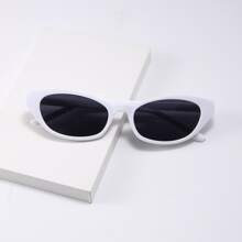1pc Women's White Cat Eye Sunglasses Small Frame Uv Protection Summer Fashion Accessories | SHEIN