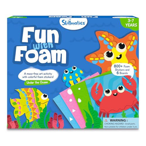 Skillmatics Foam Sticker Art Activity - Under The Ocean, Mess-Free Fun for Kids, 800+ 3D Foam Stickers, DIY Felt Craft Kits, Gifts for Girls & Boys Ages 3, 4, 5, 6, 7 | Amazon (US)
