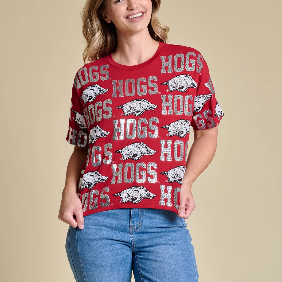 Game Day Sequin Repeat Tee | Stewart Simmons