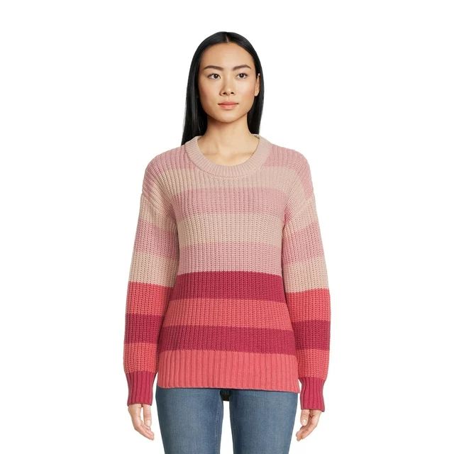 Time and Tru Women's Striped Pullover Sweater, Midweight, Sizes XS-XXXL | Walmart (US)