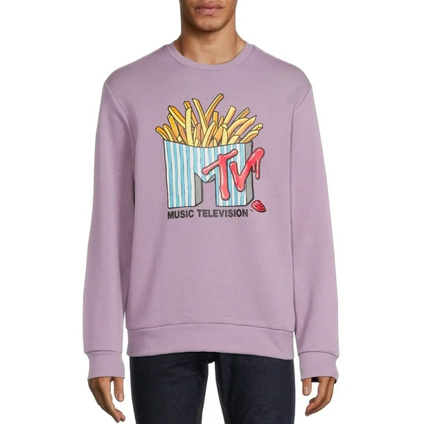 Mtv Fries Men's & Big Men's Graphic Crewneck Sweatshirt - Walmart.com | Walmart (US)