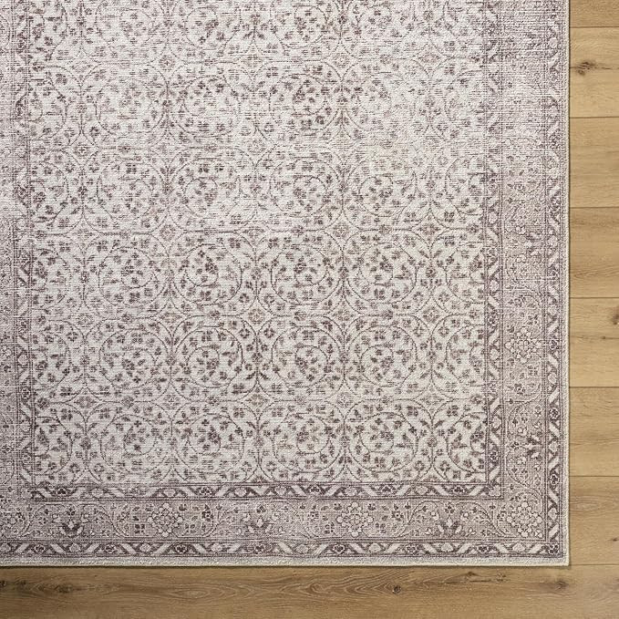 Livabliss x Our PNW Home Spokane Vintage Border Area Rug, 7'9" x 10', Cream/Medium Brown | Amazon (US)