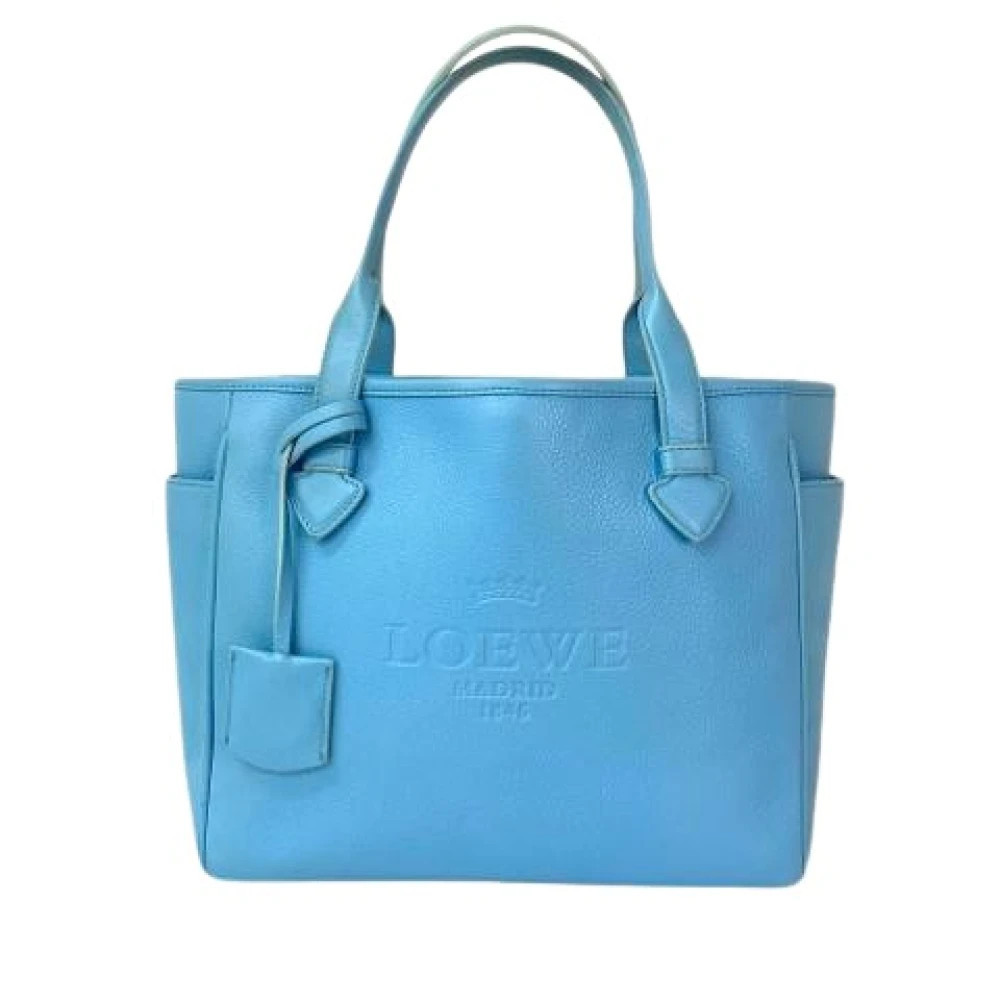 Loewe Pre-owned, Vintage , Dames, Blauw, ONE Size, Leer, Pre-owned Leather Tote Bag | Miinto Belgium