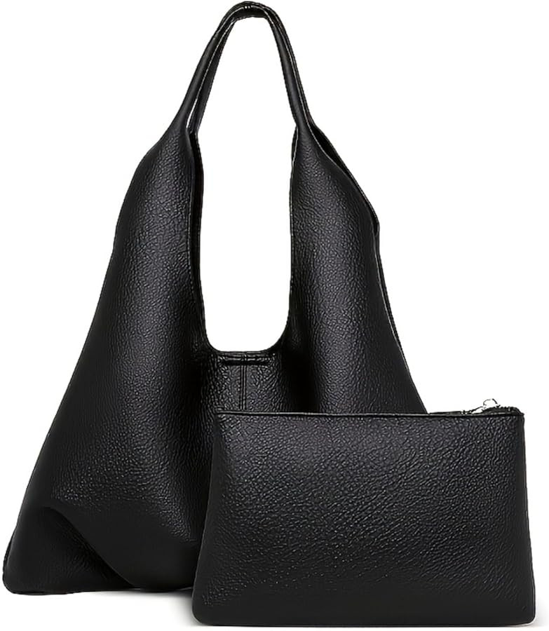 Womens Hobo Bag with Removable Pouch PU Leather Tote Bag Set, Large Handbag Shoulder Bags Purse f... | Amazon (US)