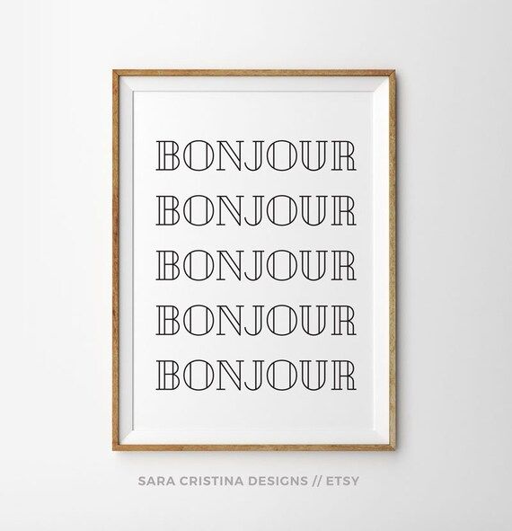 PRINTABLE French Poster, Quote Prints, Bonjour Print, Paris Print, Typography Wall Art, Chanel In... | Etsy (US)