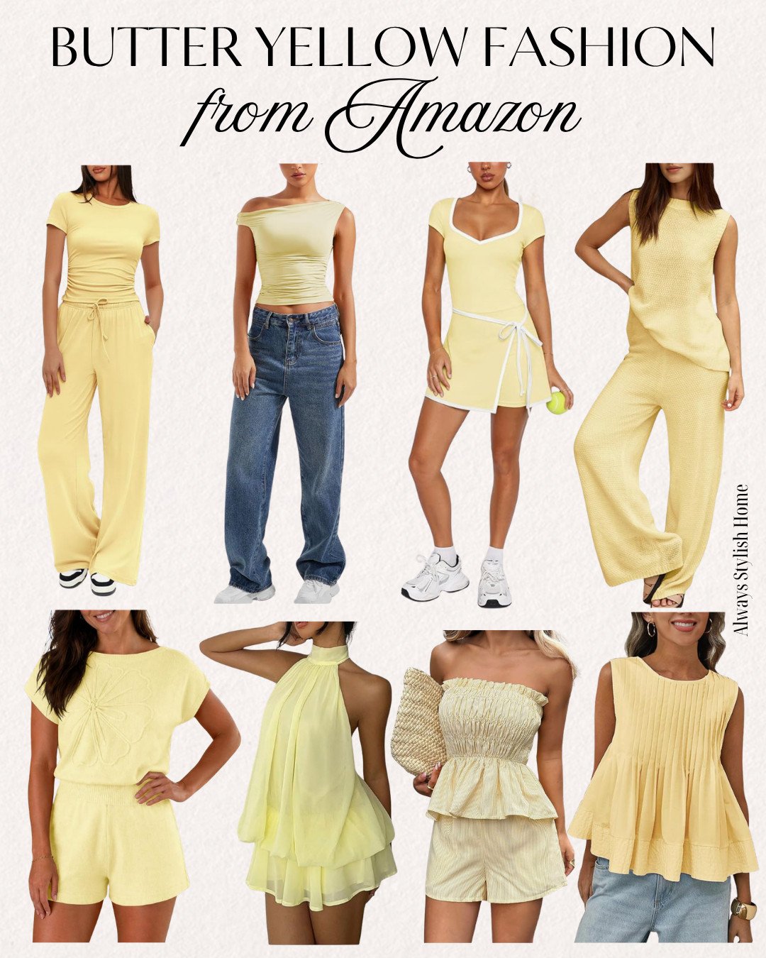 Butter yellow is the color of the season 💛✨ These Amazon fashion finds are perfect for adding a soft, sunny touch to your wardrobe. From feminine dresses and breezy tops to matching sets and accessories, these pieces feel fresh, elevated, and made for warm-weather days. If you're loving this trend as much as I am, these affordable finds are too good to pass up.

#AmazonFashion #ButterYellow #SummerStyle #AmazonFinds #AffordableFashion #TrendingStyle
 

 #LTKgrwm #LTKootd #LTKSeasonal