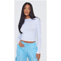 Tall White Long Sleeve Basic Crop Top | PrettyLittleThing CAN